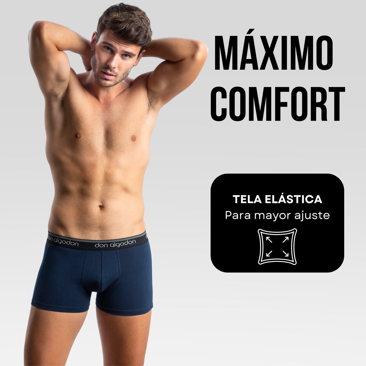 Don Algodon | Pack 6 Boxers Lisos para Hombre | Suaves y Transpirables - Underwear Essentials