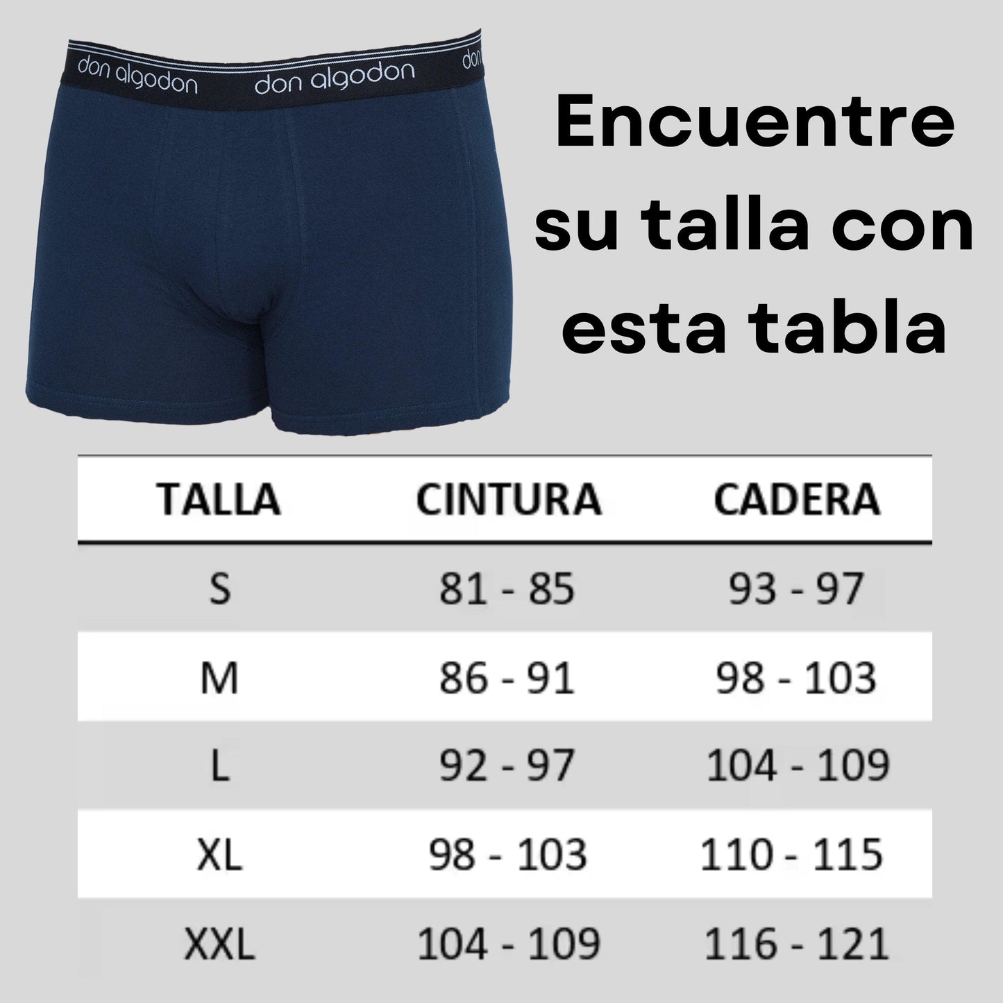 Don Algodon | Pack 6 Boxers Lisos para Hombre | Suaves y Transpirables - Underwear Essentials