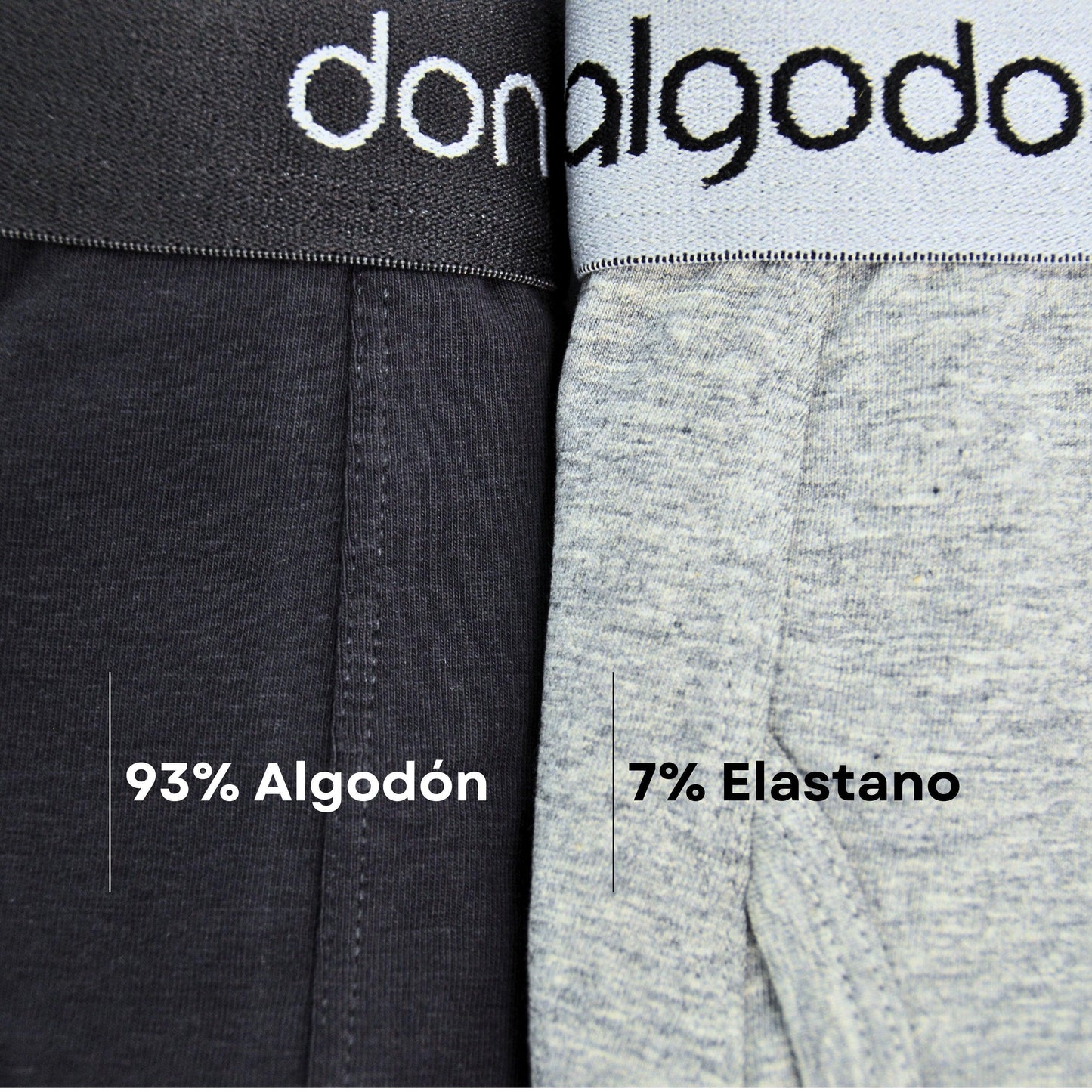 Don Algodón Premium | Pack de 6 Boxers Lisos para Hombre | Transpirables | 6 Colores Diferentes - Underwear Essentials