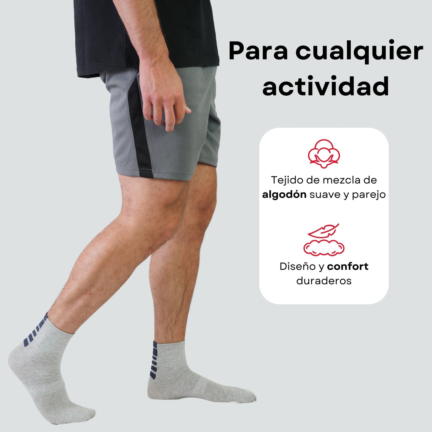 MVA | Pack de 3 Pares Surtidos de Calcetines Unisex Deportivos | Ricos en Algodón | Altos - Underwear Essentials