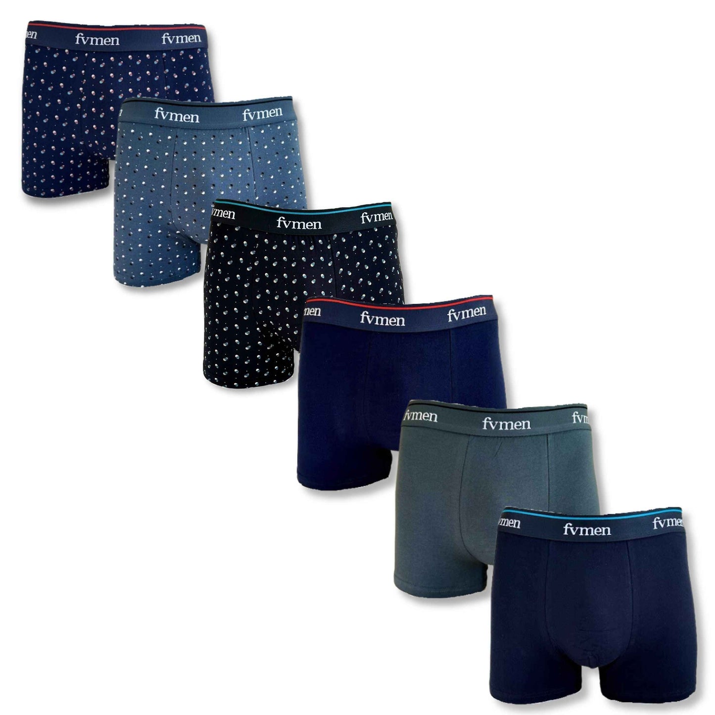 FEVI | Pack 6 Boxers para Hombre Liso y Estampado | Transpirables