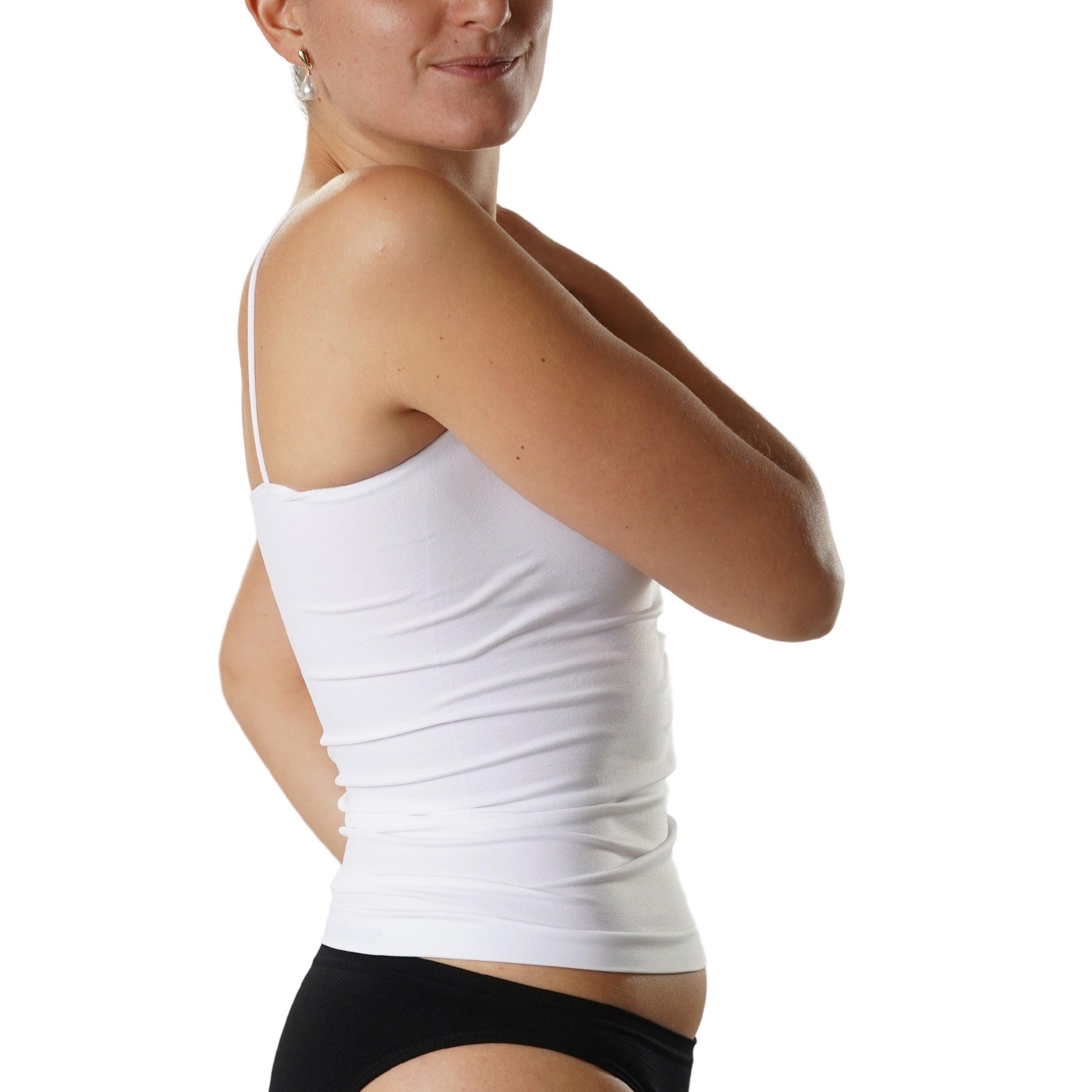 FEVI | Pack de 6 Camisetas de Tirantes en 1 o 3 Colores: Blanco, Negro, Beige | Talla Única de la S a la L - Underwear Essentials