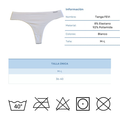 FEVI Pack de 3 Tangas Sin Costuras, Lencería Cómoda, Suave y Transpirable, Tangas Mujer con Acabado Fino Que No Marca, Talla Única M/L