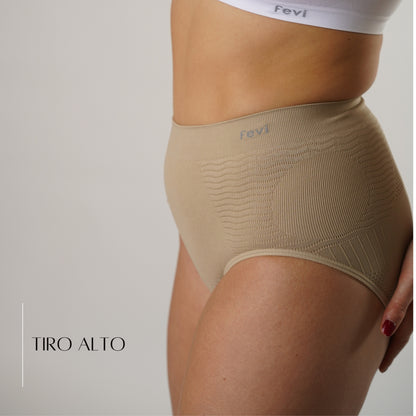 FEVI Pack 6 Bragas Faja Tiro Alto Mujer, Compresoras Push Up, Moldeadoras Vientre Plano, Sin Costuras, Alta Elasticidad, Ropa Interior Suave y Cómoda