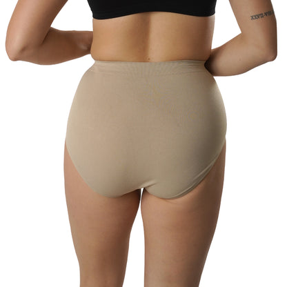 FEVI | Pack de 6 Bragas Tiro Alto | en 1 o 3 Colores Diferentes; Blanco, Negro y Beige | Reductoras