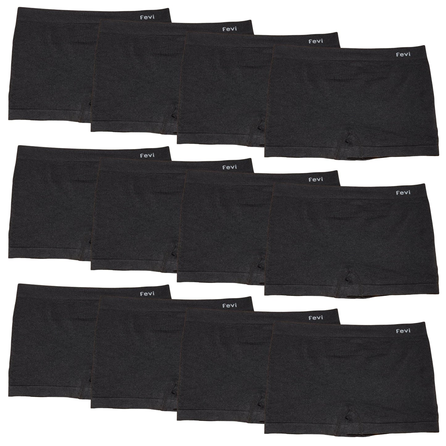 FEVI | Pack de 12 Culottes en 1 o 3 colores diferentes: Negro, Blanco y Beige | Talla única - Underwear Essentials