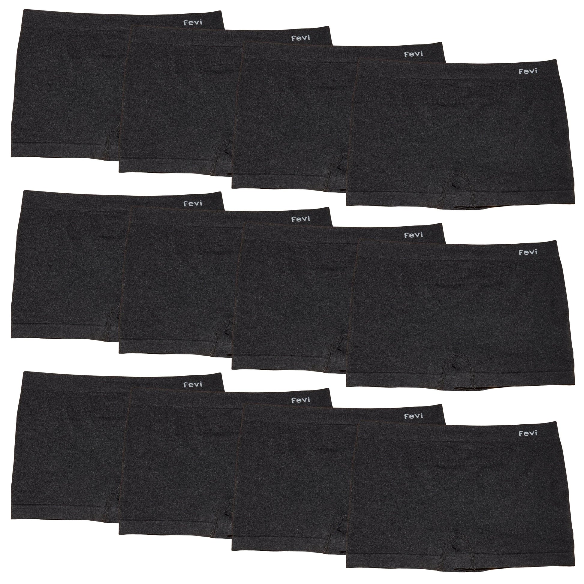 FEVI | Pack de 12 Culottes en 1 o 3 colores diferentes: Negro, Blanco y Beige | Talla única - Underwear Essentials