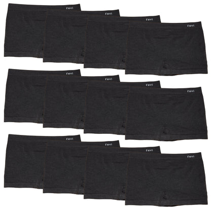 FEVI | Pack de 12 Culottes en 1 o 3 colores diferentes: Negro, Blanco y Beige | Talla única - Underwear Essentials
