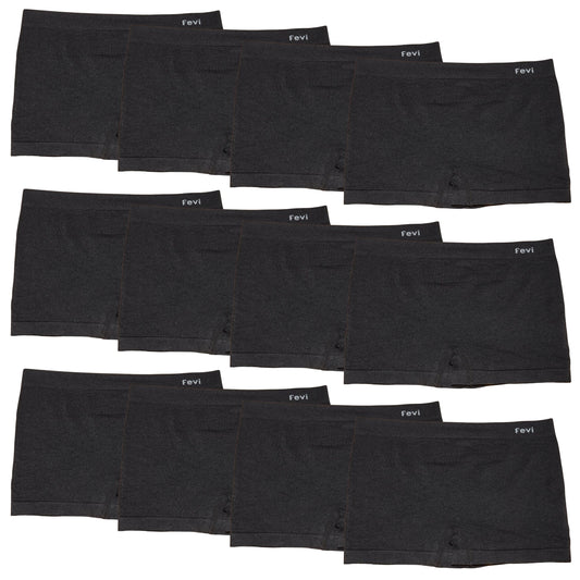 FEVI | Pack de 12 Culottes en 1 o 3 colores diferentes: Negro, Blanco y Beige | Talla única - Underwear Essentials