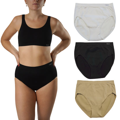 FEVI Bragas Sin Costuras Talle Alto | Lencería Cómoda, Suave y Transpirable | Braguitas Mujer Cintura Alta Elástica | Acabado Fino Que No Marca