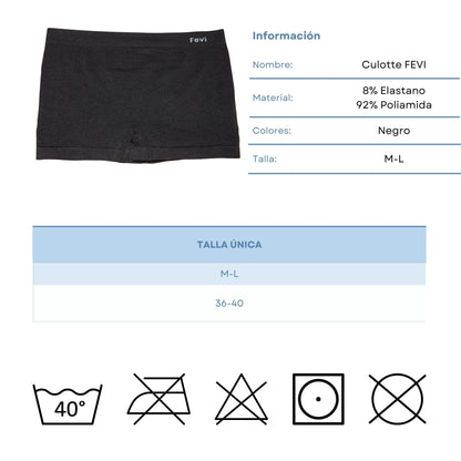 FEVI | Pack de 12 Culottes en 1 o 3 colores diferentes: Negro, Blanco y Beige | Talla única - Underwear Essentials