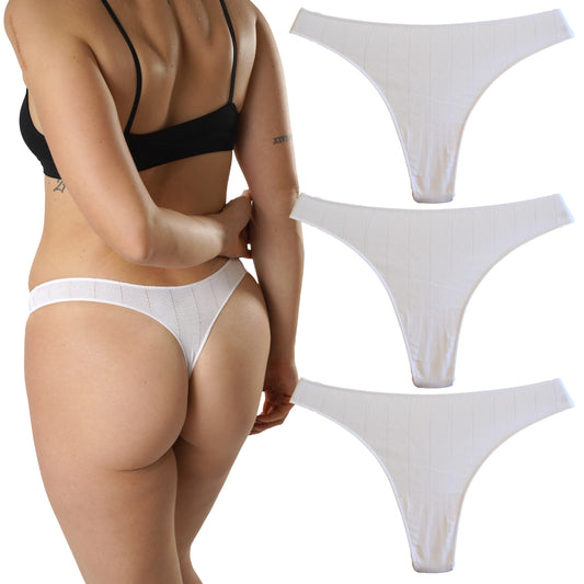 FEVI Pack 3 Tangas de Algodón para Mujer, Sin Costuras, Ropa Interior Cómoda, Suave y Elástica, Lencería Bragas