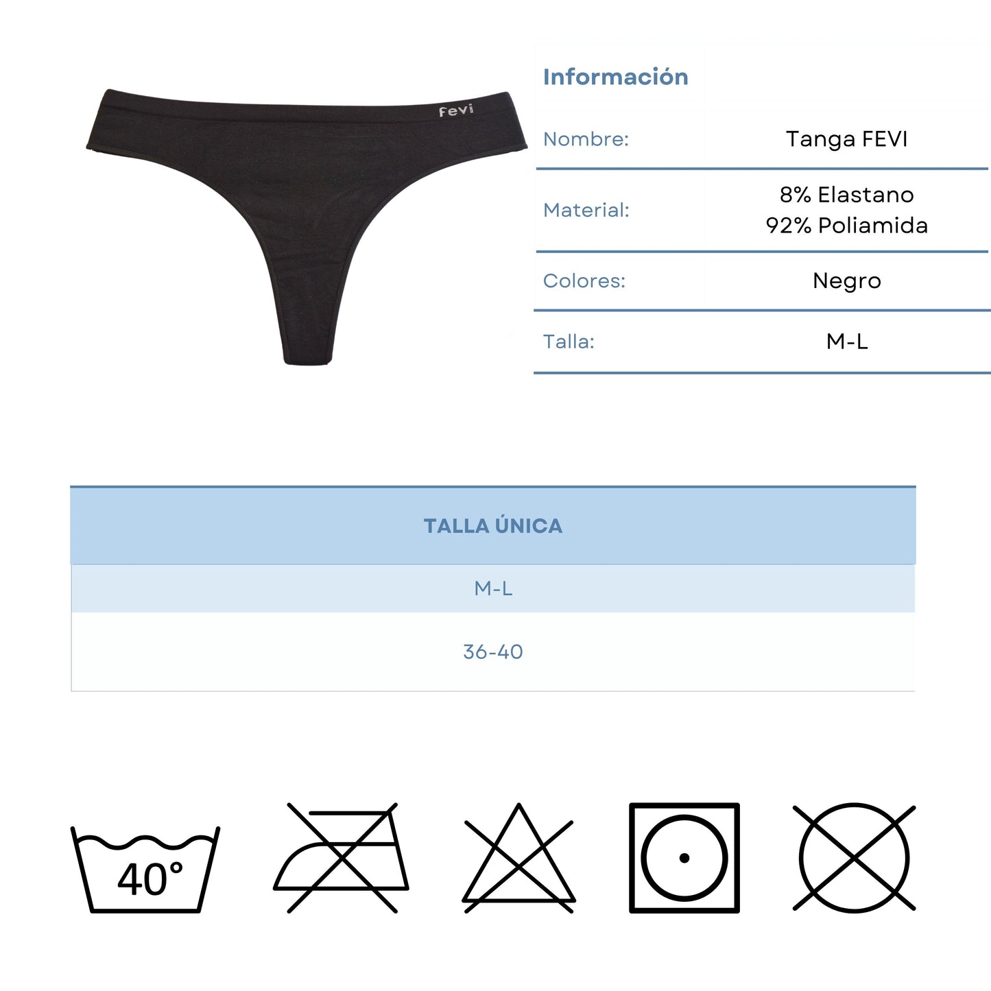 FEVI Pack de 3 Tangas Sin Costuras, Lencería Cómoda, Suave y Transpirable, Tangas Mujer con Acabado Fino Que No Marca, Talla Única M/L