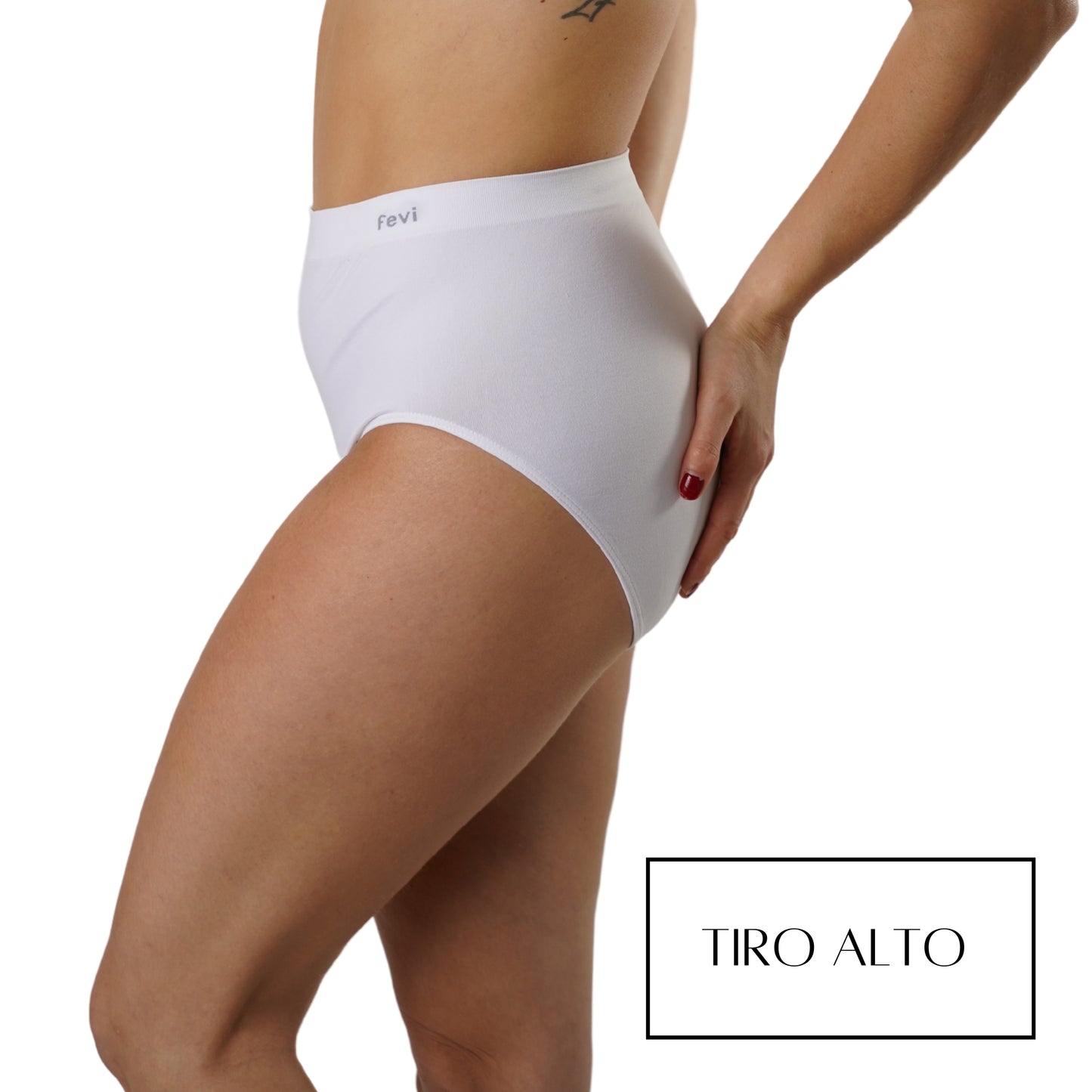 FEVI | Pack de 6 Bragas Tiro Alto | en 1 o 3 Colores Diferentes; Blanco, Negro y Beige | Reductoras