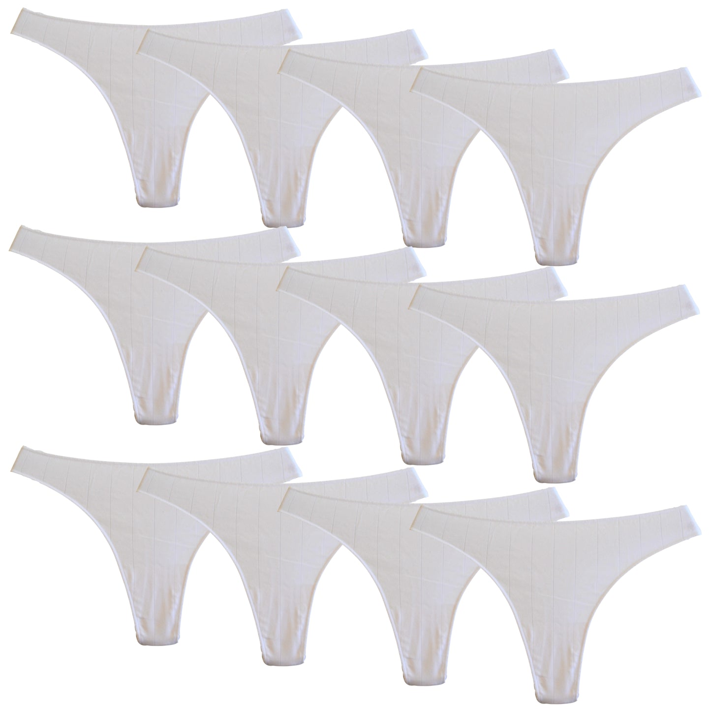 FEVI Pack 12 Tangas de Algodón para Mujer, Sin Costuras, Ropa Interior Cómoda, Suave y Elástica, Lencería Bragas