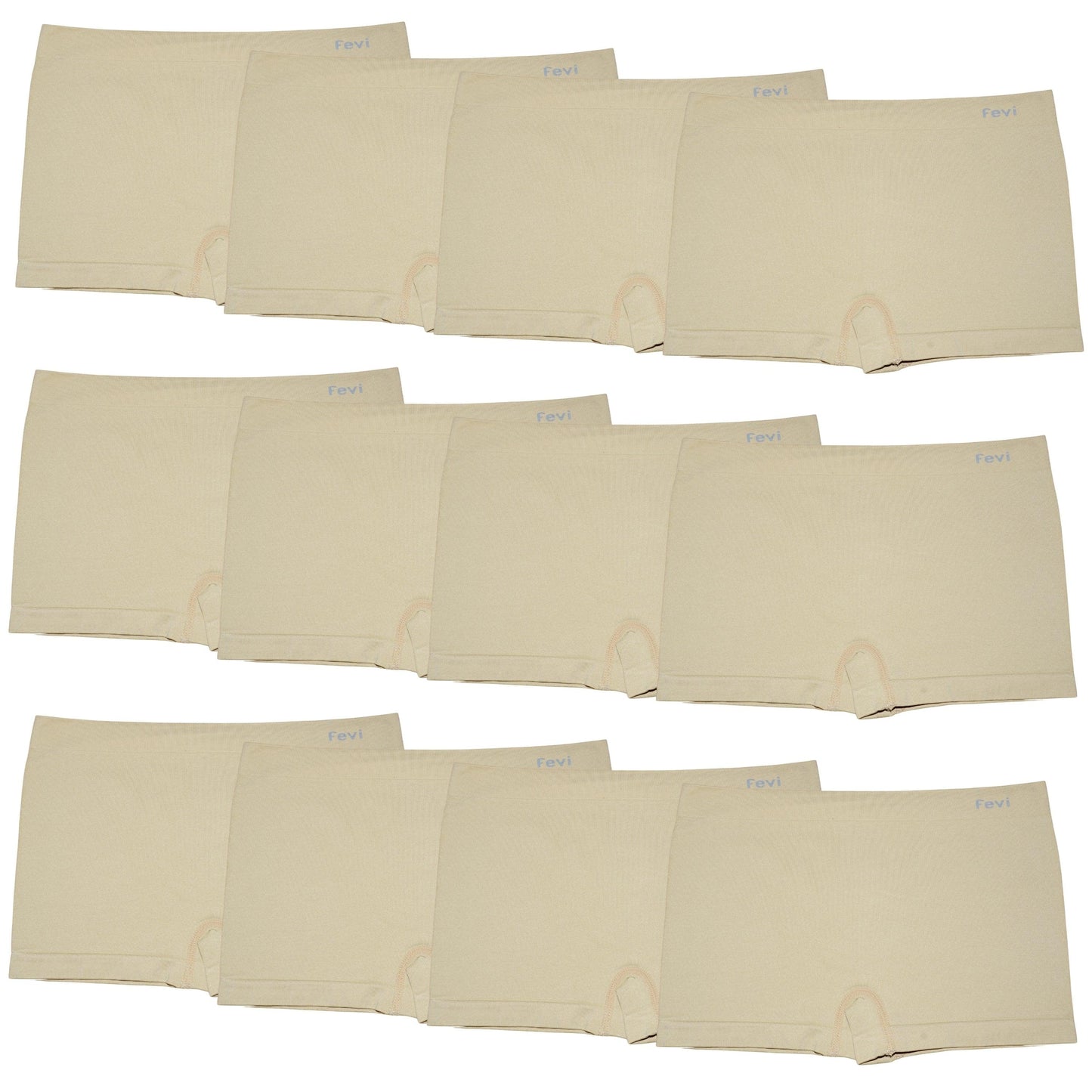 FEVI | Pack de 12 Culottes en 1 o 3 colores diferentes: Negro, Blanco y Beige | Talla única - Underwear Essentials