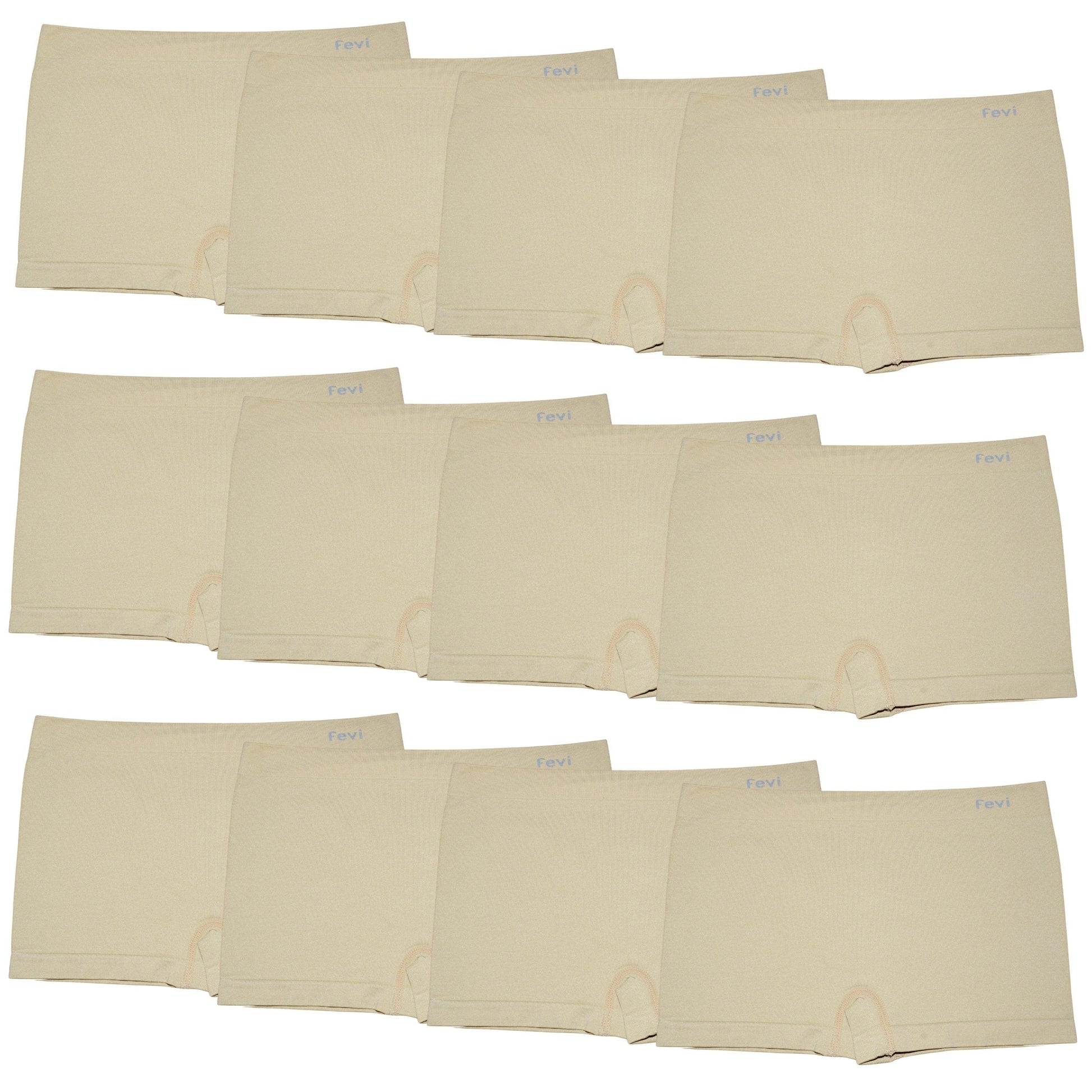FEVI | Pack de 12 Culottes en 1 o 3 colores diferentes: Negro, Blanco y Beige | Talla única - Underwear Essentials