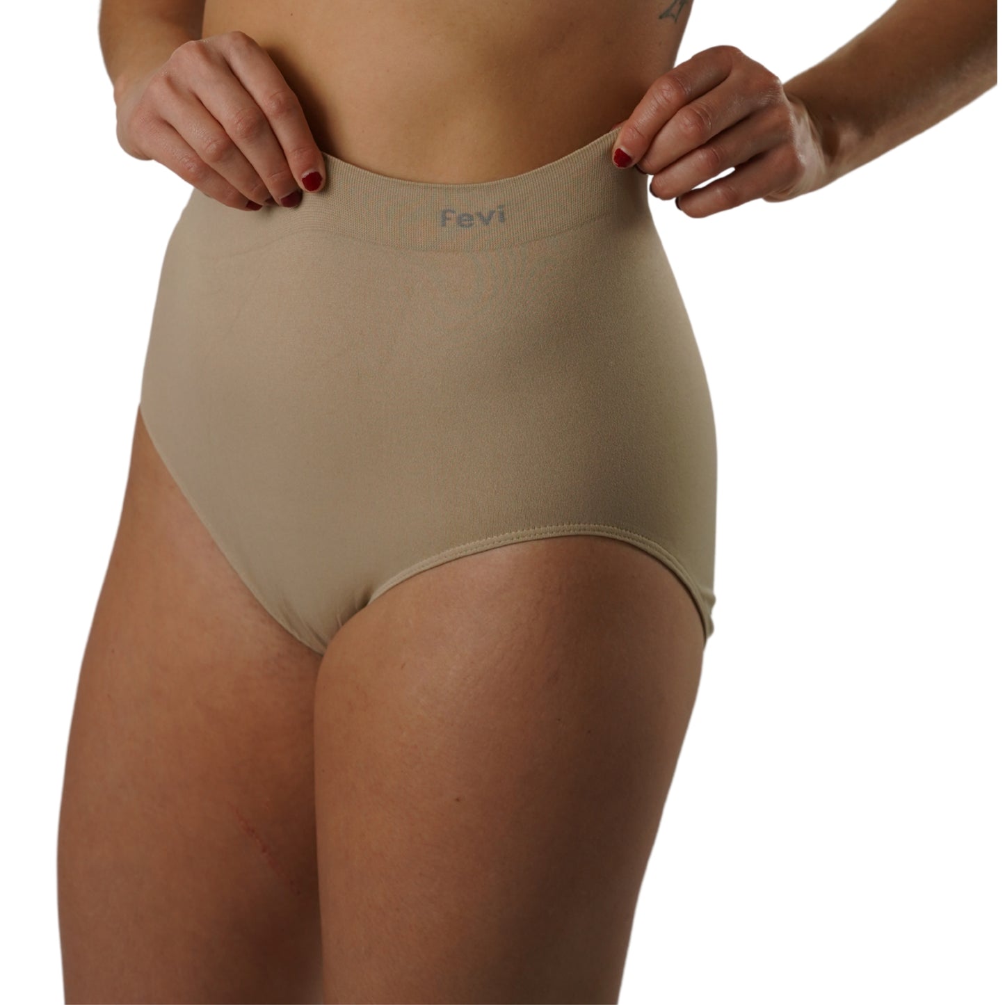 FEVI | Pack de 6 Bragas Tiro Alto | en 1 o 3 Colores Diferentes; Blanco, Negro y Beige | Reductoras