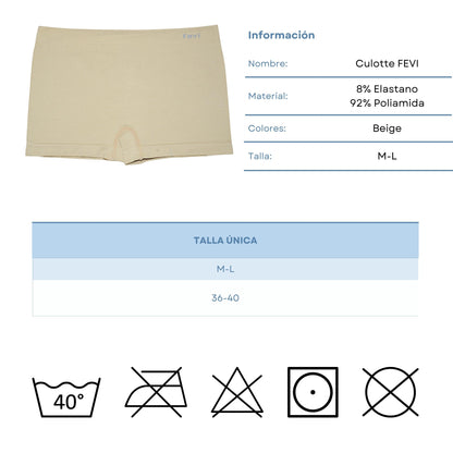 FEVI | Pack de 12 Culottes en 1 o 3 colores diferentes: Negro, Blanco y Beige | Talla única - Underwear Essentials