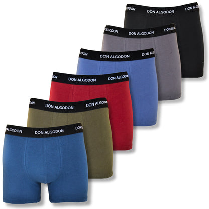 Don Algodon Pack 6 Calzoncillos Hombre Suaves y Transpirables | 1 Unidad por Color | 6 Colores Disponibles - Underwear Essentials