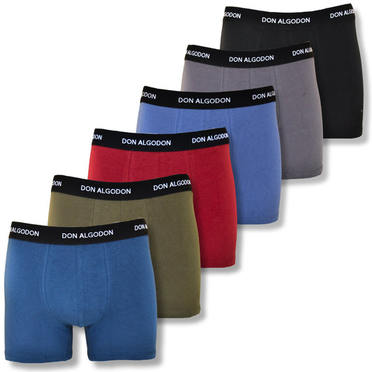 Don Algodon Pack 6 Calzoncillos Hombre Suaves y Transpirables | 1 Unidad por Color | 6 Colores Disponibles - Underwear Essentials