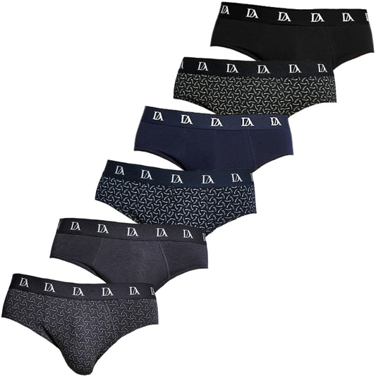 Don Algodon | Pack de 6 Slips Para Hombres Lisos y Estampados | Suaves y Transpirables | 93% Algodon | Para Uso Diario | 5 Tallas Disponibles | Maximo Confort
