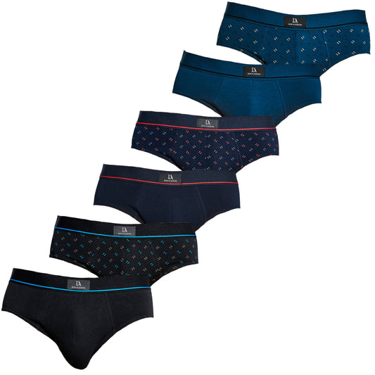 Don Algodon | Pack de 6 Slips Para Hombres Lisos y Estampados | Suaves y Transpirables | 93% Algodon | Para Uso Diario | 5 Tallas Disponibles | Maximo Confort