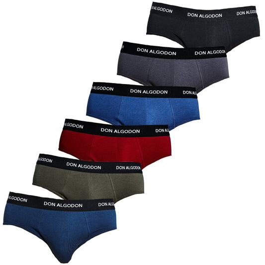 Don Algodon | Pack 6 Slips Hombre | Suaves Transpirables y Resistentes | Máxima Comodidad y Suavidad - Underwear Essentials