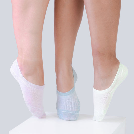 MVA | Pack de 3 Pares de Pinkis Para Mujer | 3 Colores | 85% de Algodón | Transpirables | Talón con Silicona Antideslizante