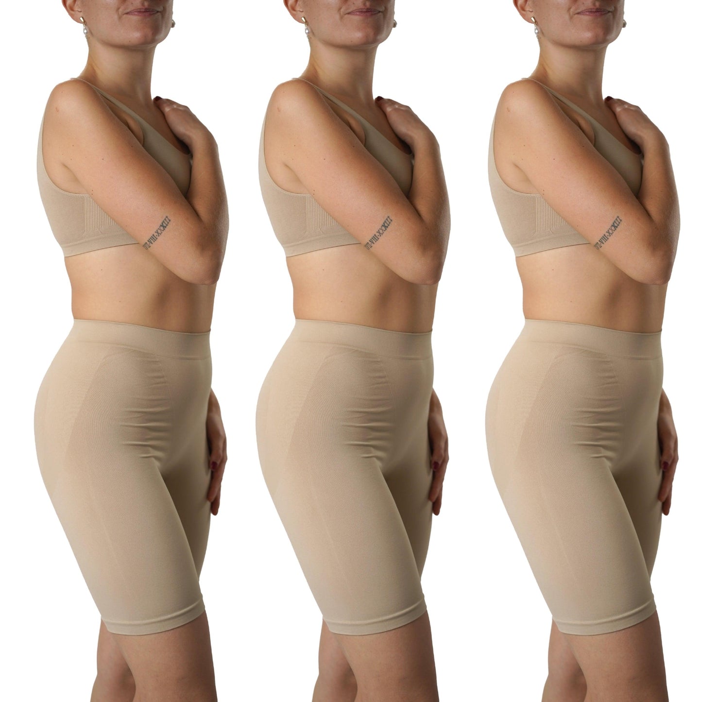 FEVI | Pack de 3 Fajas Color Beige | Estilizadoras y Reductoras | Invisible Bajo la Ropa | 2 Tallas Diferentes: G y SG