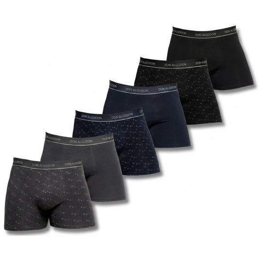 Don Algodon Pack 6 Bóxers Hombre Suaves y Transpirables | 1 Unidad por Color | 3 Estampados y 3 Lisos