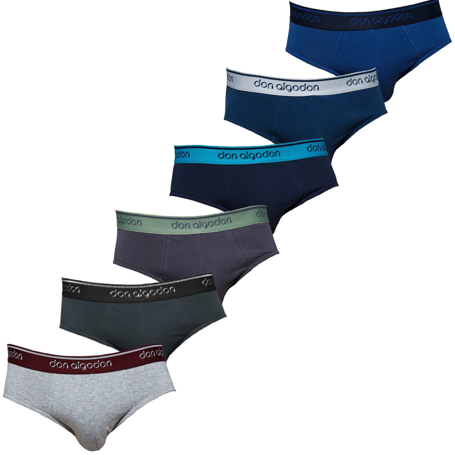 Don Algodon | Pack 6 Slips para Hombre Suaves | Transpirables y Resistentes | 1 Unidad por Color