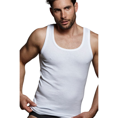 DON ALGODON | Camiseta Interior de Tirantes Blanca | 100% Algodon | Transpirable | 4 Tallas | Se Adapta al Cuerpo | Suave y Confortable | Acabados Reforzados | Hilo Compacto