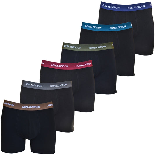 Don Algodon Pack 6 Calzoncillos Hombre Suaves y Transpirables | 1 Unidad por Color | 6 Colores Disponibles