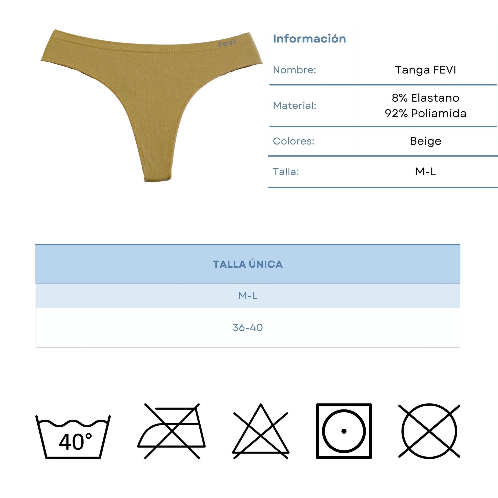FEVI Pack de 3 Tangas Sin Costuras, Lencería Cómoda, Suave y Transpirable, Tangas Mujer con Acabado Fino Que No Marca, Talla Única M/L