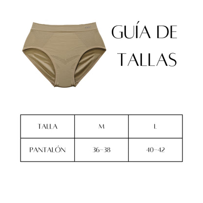 FEVI Pack 3 Bragas Faja Tiro Alto Mujer, Compresoras Push Up, Moldeadoras Vientre Plano, Sin Costuras, Alta Elasticidad, Ropa Interior Suave y Cómoda