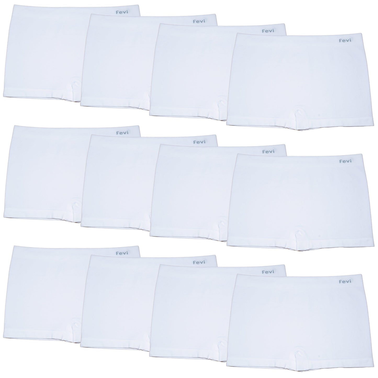 FEVI | Pack de 12 Culottes en 1 o 3 colores diferentes: Negro, Blanco y Beige | Talla única - Underwear Essentials