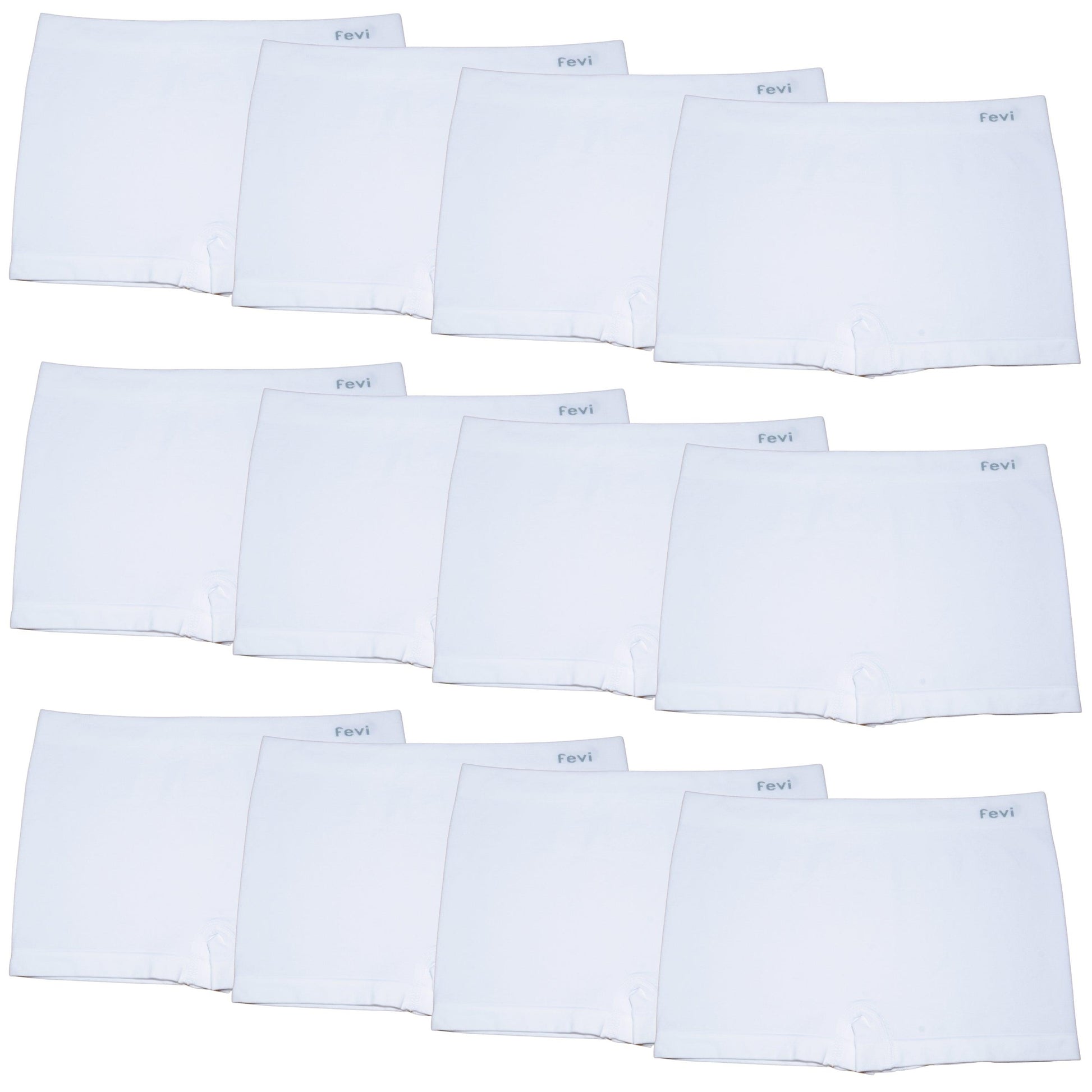 FEVI | Pack de 12 Culottes en 1 o 3 colores diferentes: Negro, Blanco y Beige | Talla única - Underwear Essentials