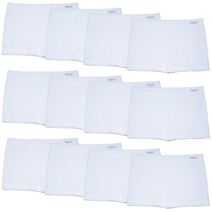 FEVI | Pack de 12 Culottes en 1 o 3 colores diferentes: Negro, Blanco y Beige | Talla única - Underwear Essentials