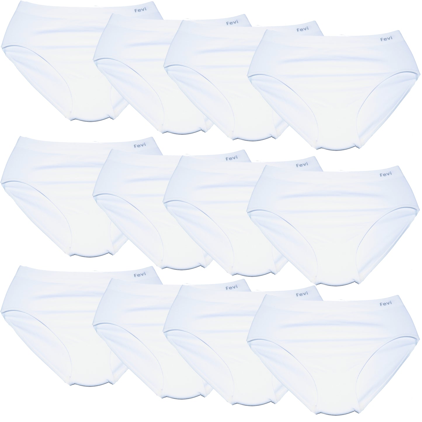 FEVI Pack de 12 Braguitas Mujer Sin Costuras Tiro Medio-Alto | Lencería Cómoda, Suave y Transpirable | Acabado Fino Que No Marca