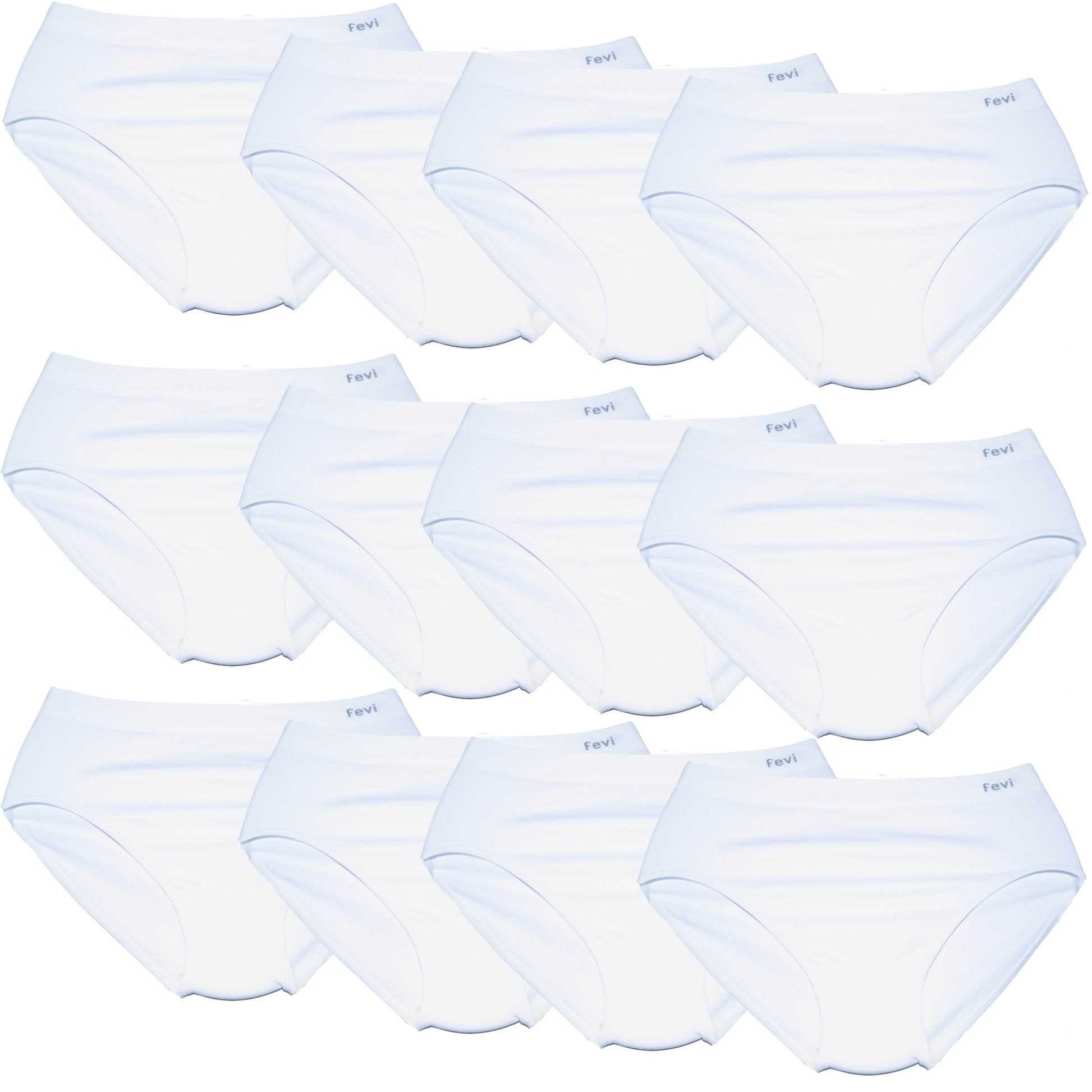 FEVI Pack de 12 Braguitas Mujer Sin Costuras Tiro Medio-Alto | Lencería Cómoda, Suave y Transpirable | Acabado Fino Que No Marca