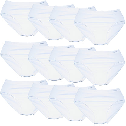 FEVI Pack de 12 Braguitas Mujer Sin Costuras Tiro Medio-Alto | Lencería Cómoda, Suave y Transpirable | Acabado Fino Que No Marca