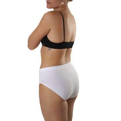 FEVI | Pack de 6 Braguitas Tiro Medio-Alto | en 1 o 3 Colores Diferentes: Blanco, Negro y Beige | Elásticas y Cómodas | Para Uso Diario