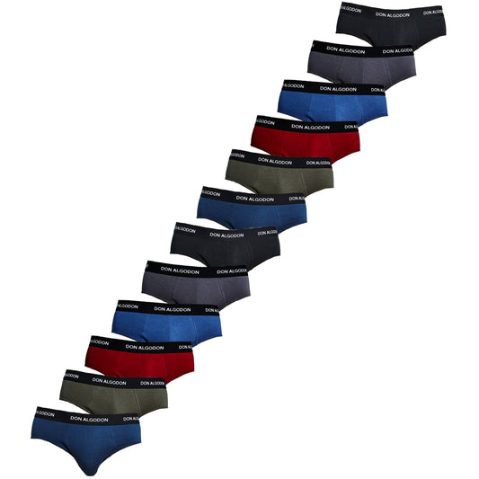 Don Algodon | Pack 12 Slips Hombre | Suaves Transpirables y Resistentes | Máxima Comodidad y Suavidad - Underwear Essentials