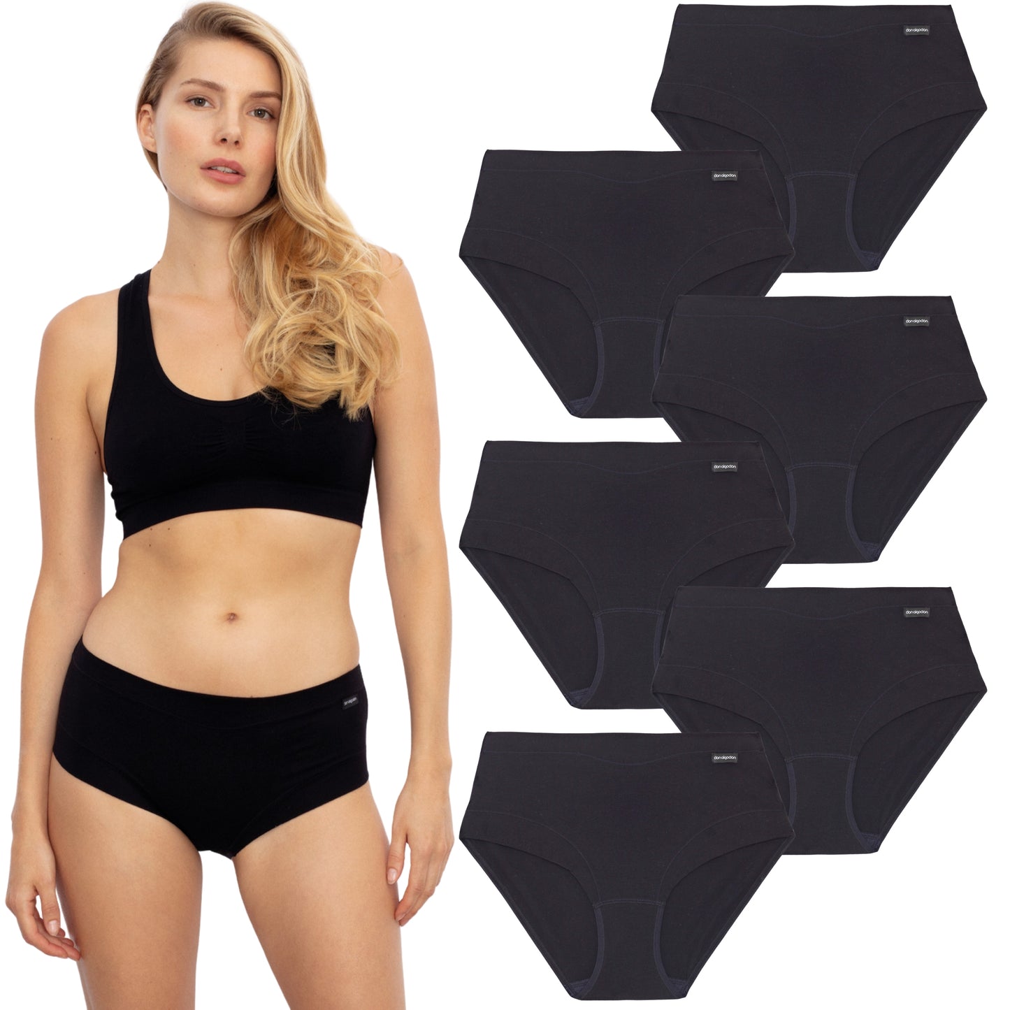 DON ALGODON | Pack de 6 Braguitas Tiro Alto de Algodón | Suaves y Cómodas | Cintura Elástica