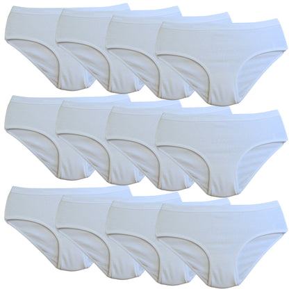 Don Algodon Kids | Pack de 12 Braguitas Lisas para Niña | Transpirables