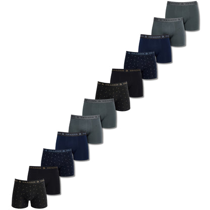 DON ALGODON Pack 12 Bóxers Hombre | Suaves y Transpirables | 2 Unidad por Color | 6 Estampados y 6 Lisos
