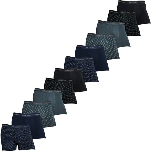 Don Algodon Pack 12 Calzoncillos Hombre Suaves y Transpirables | 2 Unidad por Color | 6 Estampados y 6 Lisos