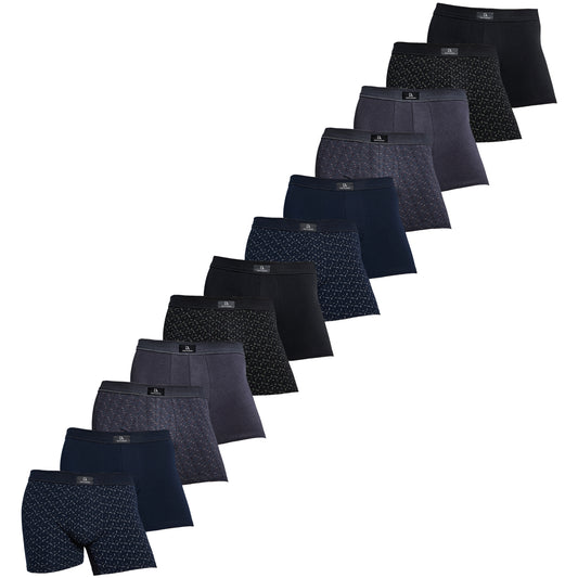 Don Algodon Pack 12 Calzoncillos Hombre Suaves y Transpirables | 2 Unidad por Color | 6 Estampados y 6 Lisos
