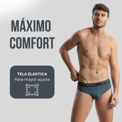Don Algodon | Pack 6 Slips para Hombre Suaves | Transpirables y Resistentes | 1 Unidad por Color - Underwear Essentials